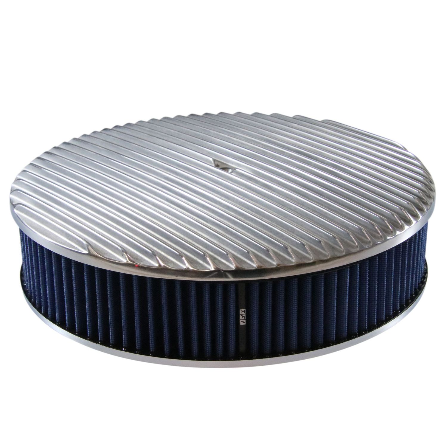 Full Finned Aluminium Air Cleaner 14" x 3" Holley Edelbrock Blue Cotton Filter