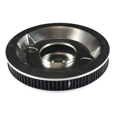 Chrome Air Filter/Air Cleaner 14 Chrome Air Filter/Air Cleaner 14" x 2" Holley Rochester Recessed Base Black Washable