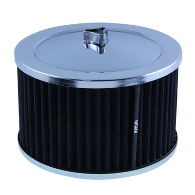 Chrome Air Cleaner/Air Filter 6-3/8 Chrome Air Cleaner/Air Filter 6-3/8" Wide x 4" Tall Suit 2-5/16" Carb Black Washable Elem