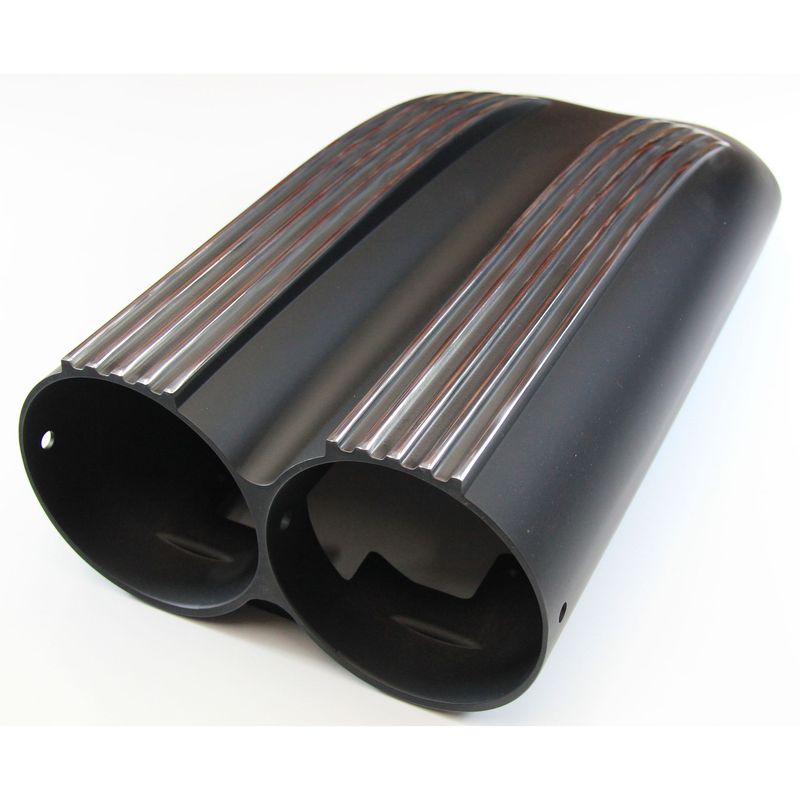Scoop Shotgun Dual Finned Black Alloy Hood Scoop 19.5" Long