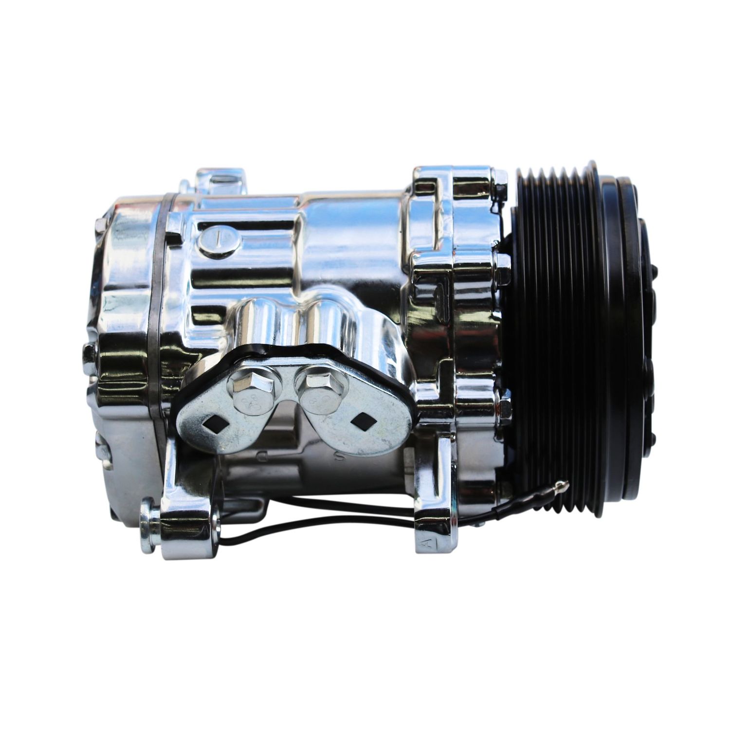 Air Conditioning Pump Sanden SD7 Type Air Compressor Serpentine Belt Chrome Air Conditioning Pump Sanden SD7 Type Air Compressor Serpentine Belt Chrome