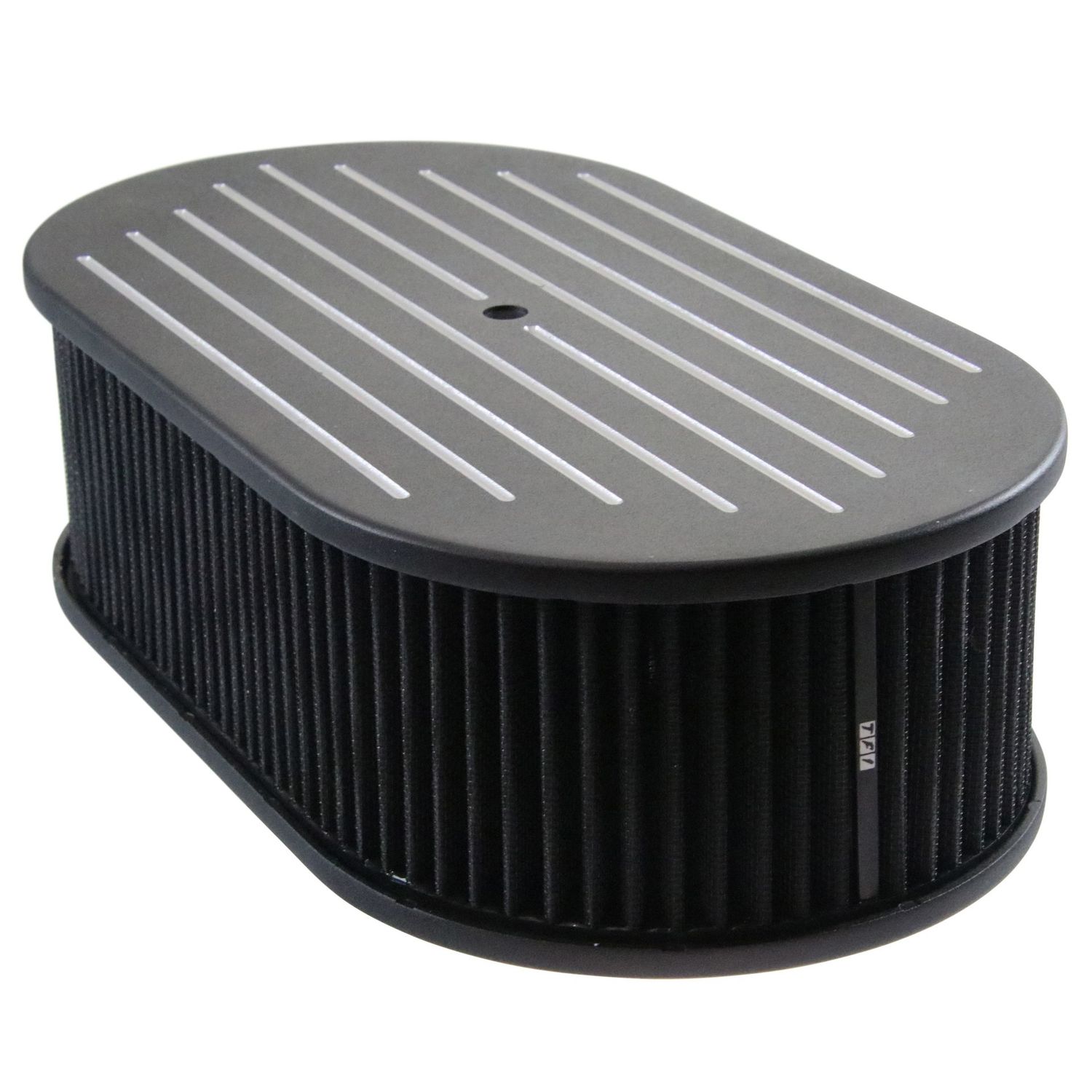 Oval Black Ball Milled Air Cleaner 15" x 4" Holley Edelbrock Quadrajet Carter