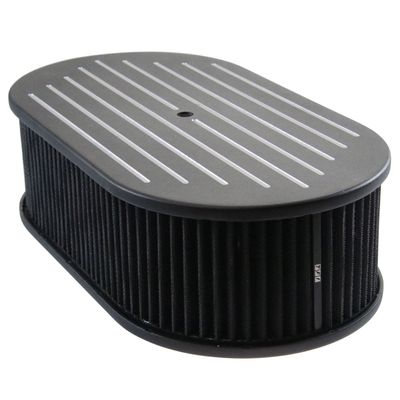 Oval Black Ball Milled Air Cleaner/Air Filter 15" x 4" Holley Edelbrock Quadrajet Carter