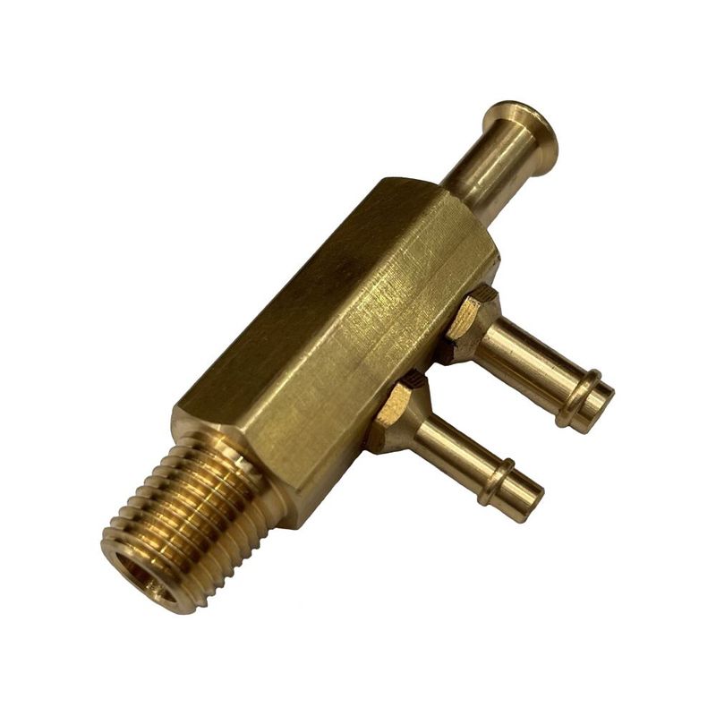 Brass Ford 250 Engine Intake Vacuum Hose Tree - 2 Port