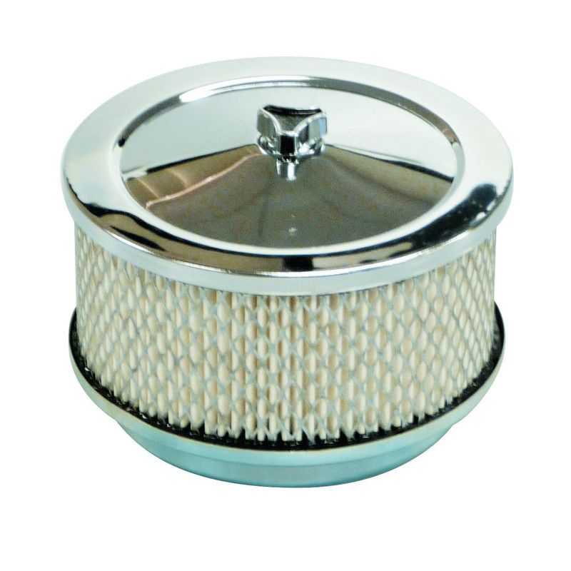 Chrome Air Cleaner 6-3/8" Wide x 3" Tall Suit 5-1/8" Holley Carburettor