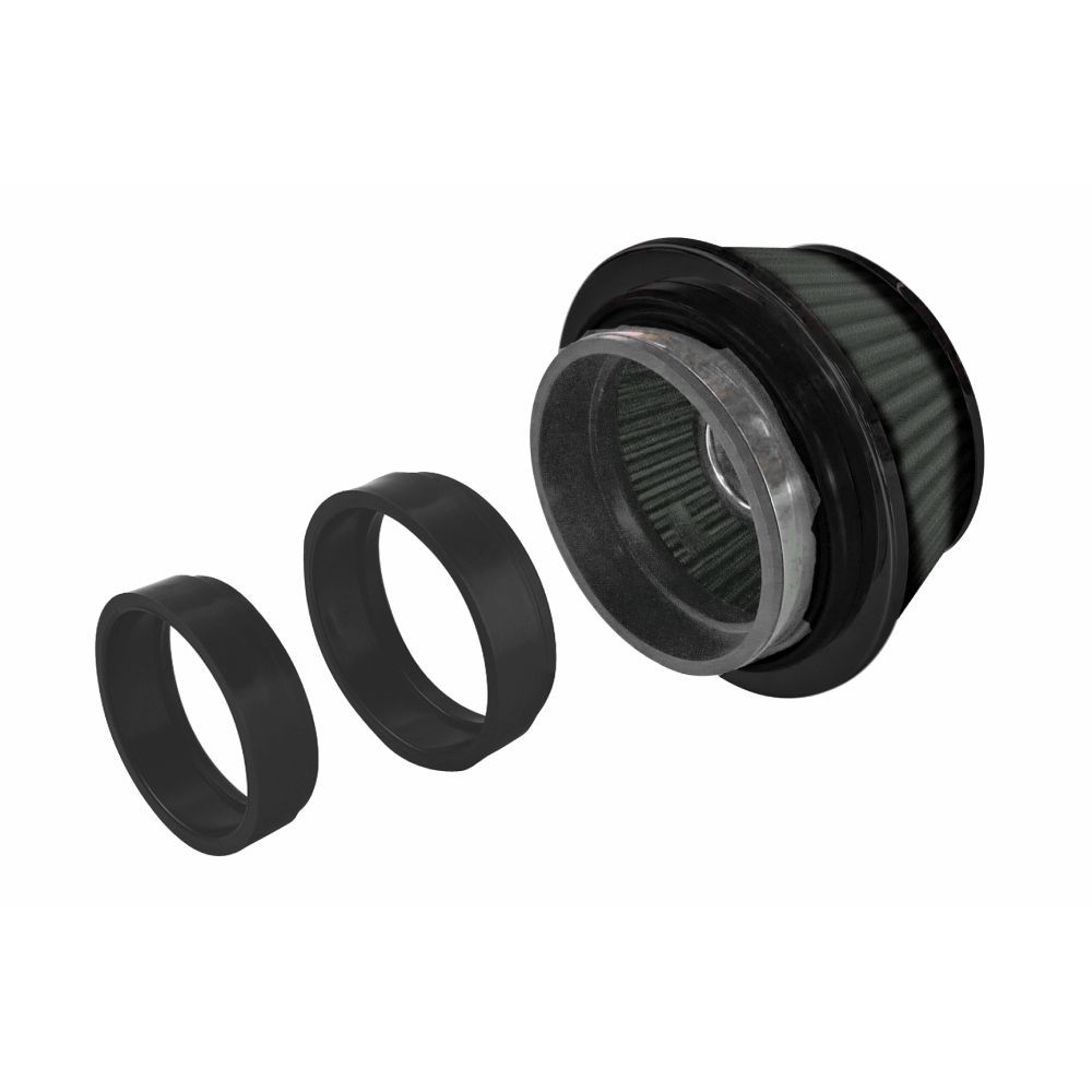 Air Filter Conical Short 76-89-101mm Neck Black Cotton Washable Reusable High Flow