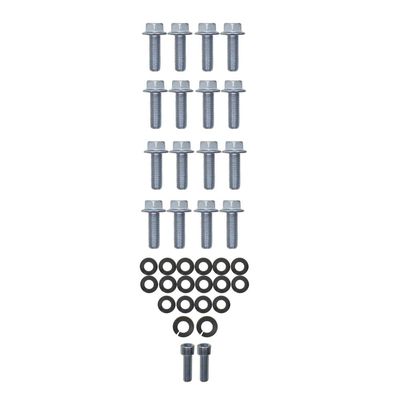 Chevrolet LS1 LS2 LS3 Chrome Oil Pan Socket Grade 8 Bolt Kit with Washers