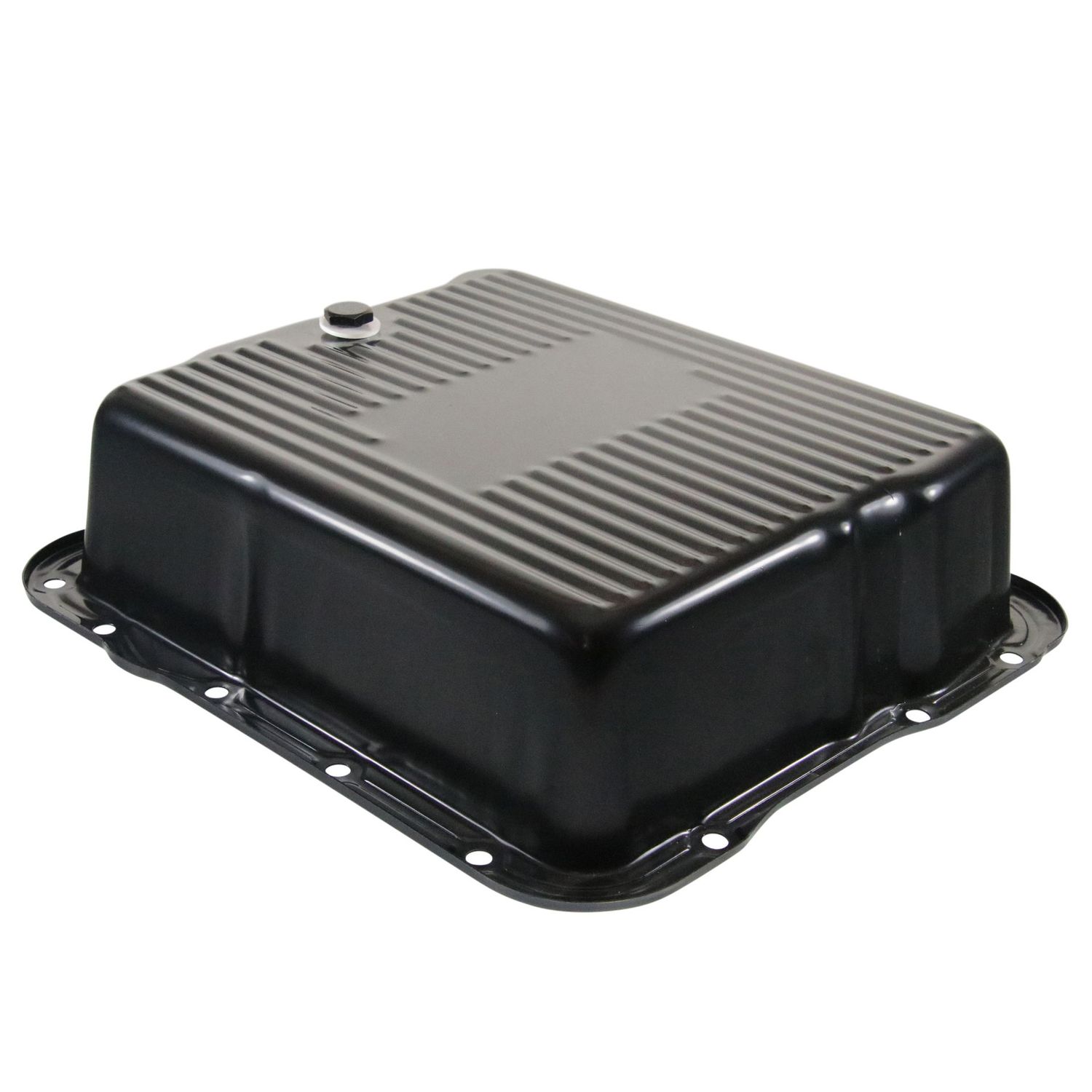 Transmission Pan GM Turbo 700R4/4L60/4L60E 3-1/2" Deep Black + Drain Plug