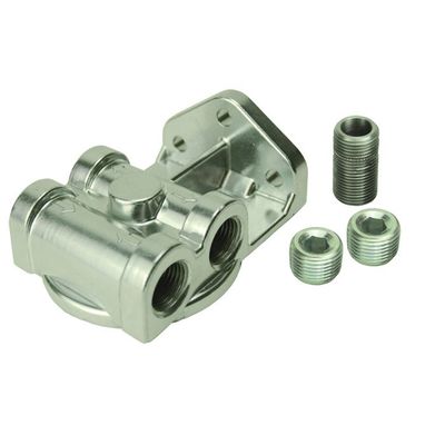 Single Side Ports Remote Filter Mount 3/8"Npt Ports, 3/4"-16 Thread Derale 25049