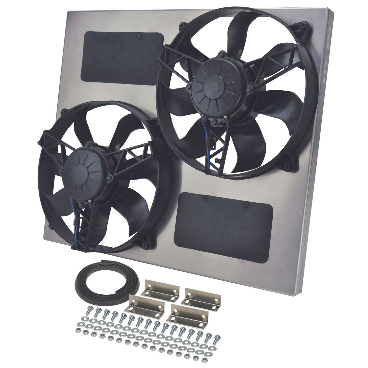 High Output Dual 11" Electric Radiator Fan Alum Shroud Kit-22.5"W x 19"H x 4.5"D