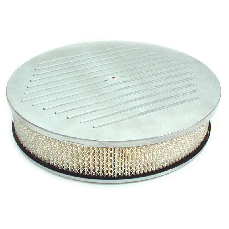 Ball Milled Aluminium Air Cleaner 14" x 3" Holley Edelbrock Paper Filter