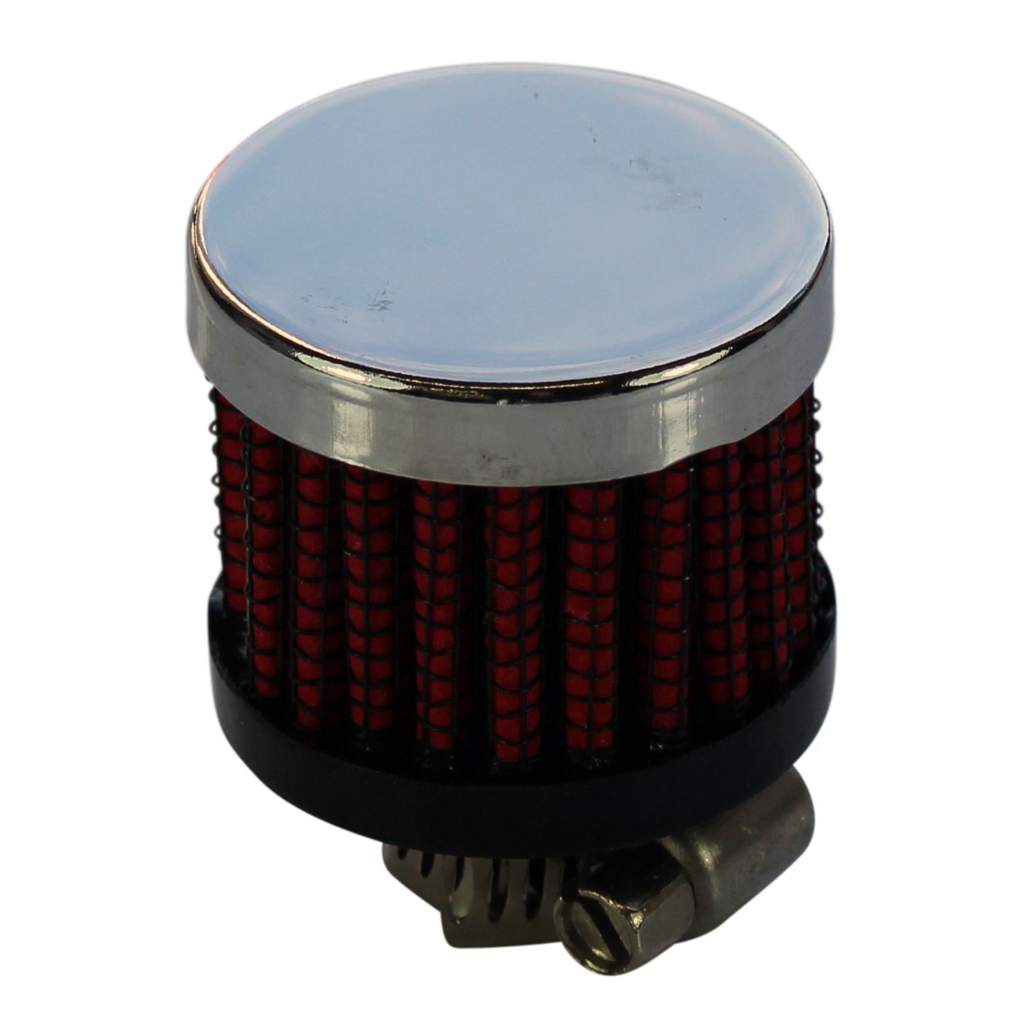 Valve Rocker Cover Breather Clamp On 5/16"(8mm) Id Neck Chrome Red Filter