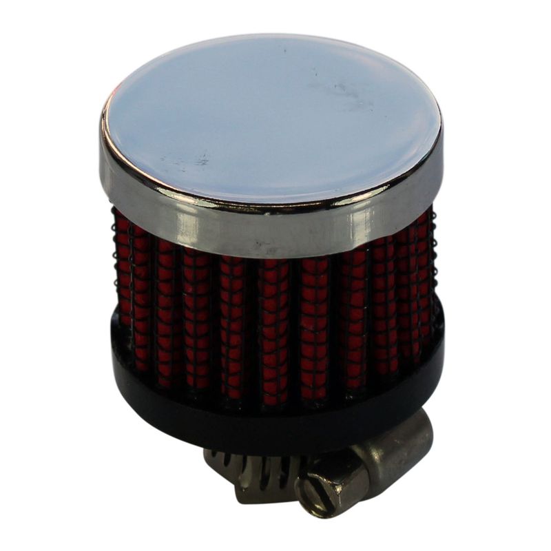 Valve Rocker Cover Breather Clamp On 5/16"(8mm) Id Neck Chrome Red Filter