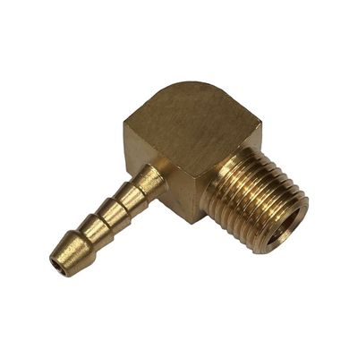Brass Male Elbow Tail Fitting 3/16" (4.8mm) Hose Tube End to X 1/4" (13.2mm) BSP