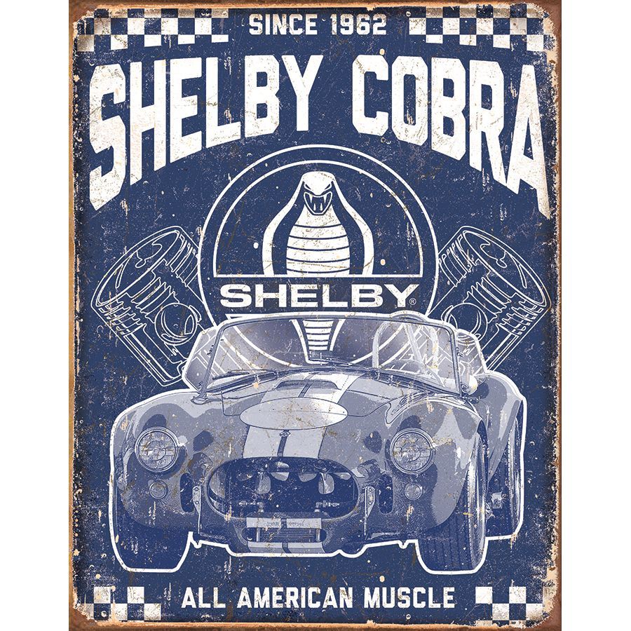 Shelby Cobra Metal Sign Reproduction 32cm x 41cm Shelby Cobra Metal Sign Reproduction 32cm x 41cm