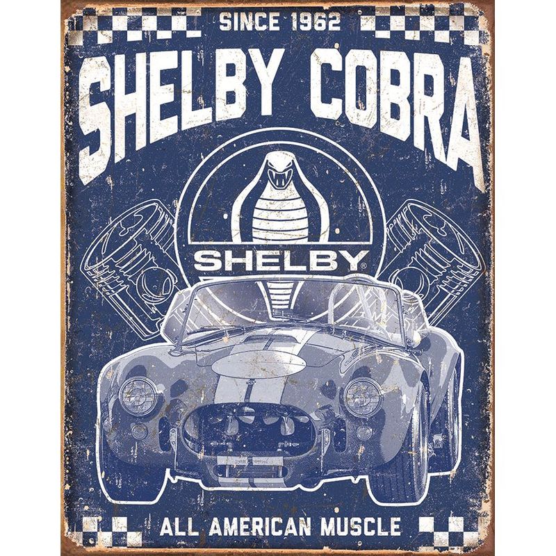 Shelby Cobra Metal Sign Reproduction 32cm x 41cm