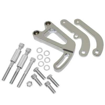Power Steering Pump Chromed Aluminium Bracket Kit Chevrolet Sm Block Lwp