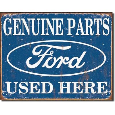Genuine Ford Parts Used Here Metal Sign Reproduction 41cm x 32cm Genuine Ford Parts Used Here Metal Sign Reproduction 41cm x 32cm