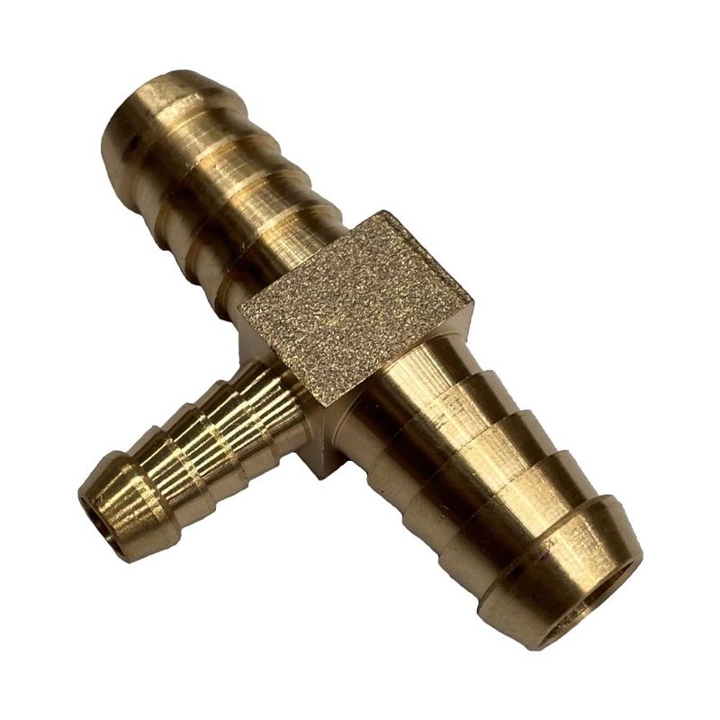 Brass Reducing Tee 5/8" (15.9mm) x 5/8" (15.9mm) to 3/8" (9.5mm) Hose Tube End