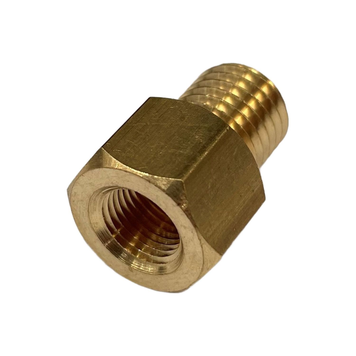 Brass Temp Bush Reducer 1/8" (8.4mm) Female NPT Thread to M12-1.5 Male Thread