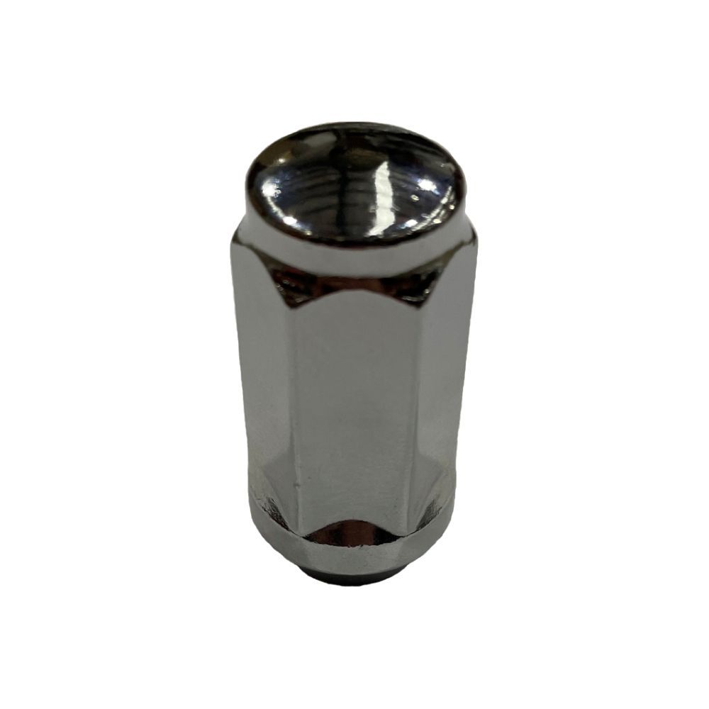 Single Long Chrome Acorn Bulge Wheel Nut (Close Ended) - 1/2 Single Long Chrome Acorn Bulge Wheel Nut (Close Ended) - 1/2" Thread, 19mm Hex