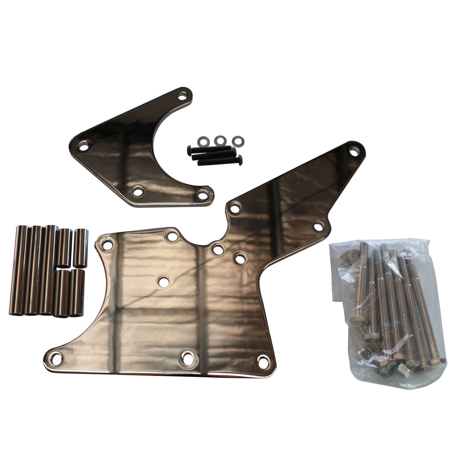 LS Chevrolet Alternator+Type 2 Style Power Steer Relocation Bracket Kit Chrome LS Chevrolet Alternator+Type 2 Style Power Steer Relocation Bracket Kit Chrome
