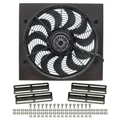 Derale High Output 17 Derale High Output 17" Electric Fan 2400Cfm 2Spd 265w, Black Steel Shroud Kit 16919