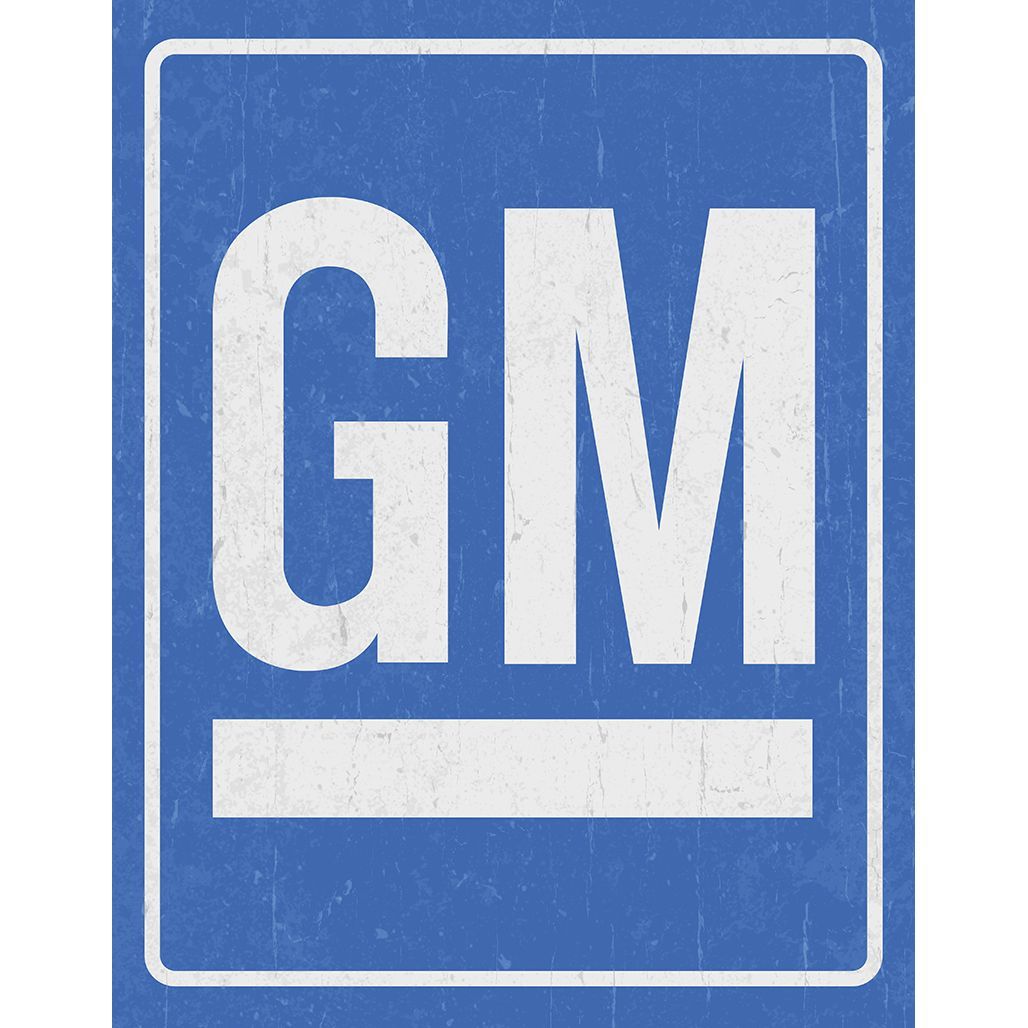 GM Logo Metal Sign Reproduction 32cm x 41cm