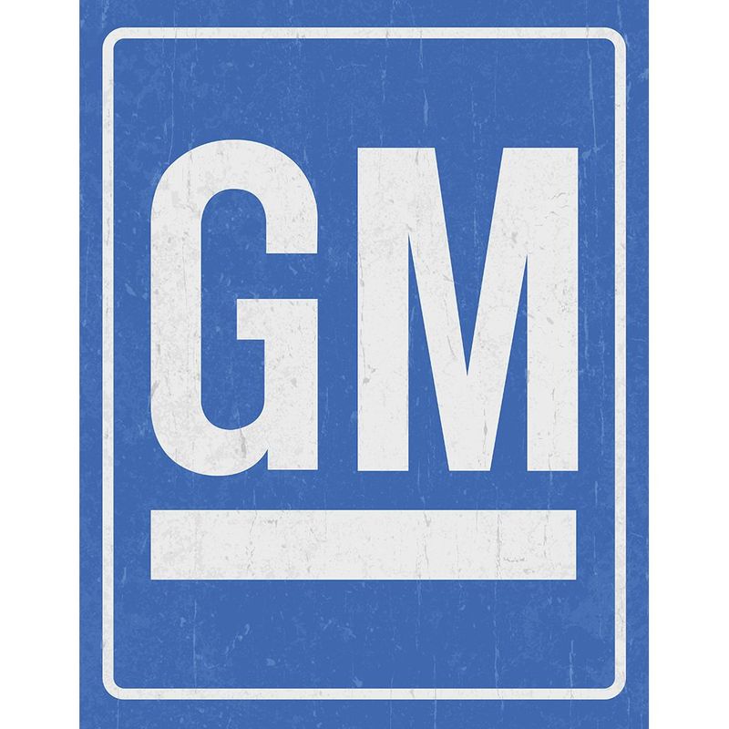 GM Logo Metal Sign Reproduction 32cm x 41cm