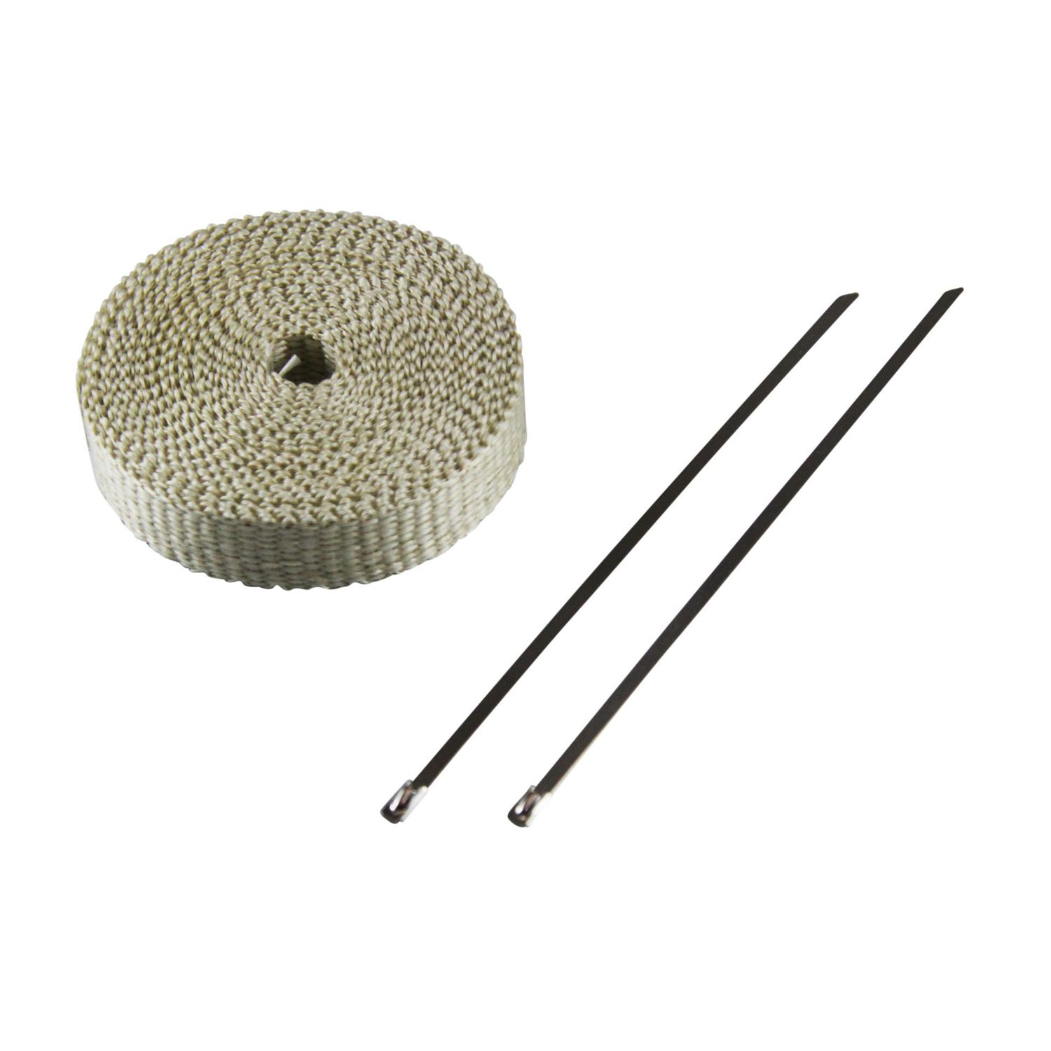 Exhaust Wrap 25mm(1 Exhaust Wrap 25mm(1") x 7.5mt(10ft) with 2 Stainless Steel Lock Ties Rated 650'C