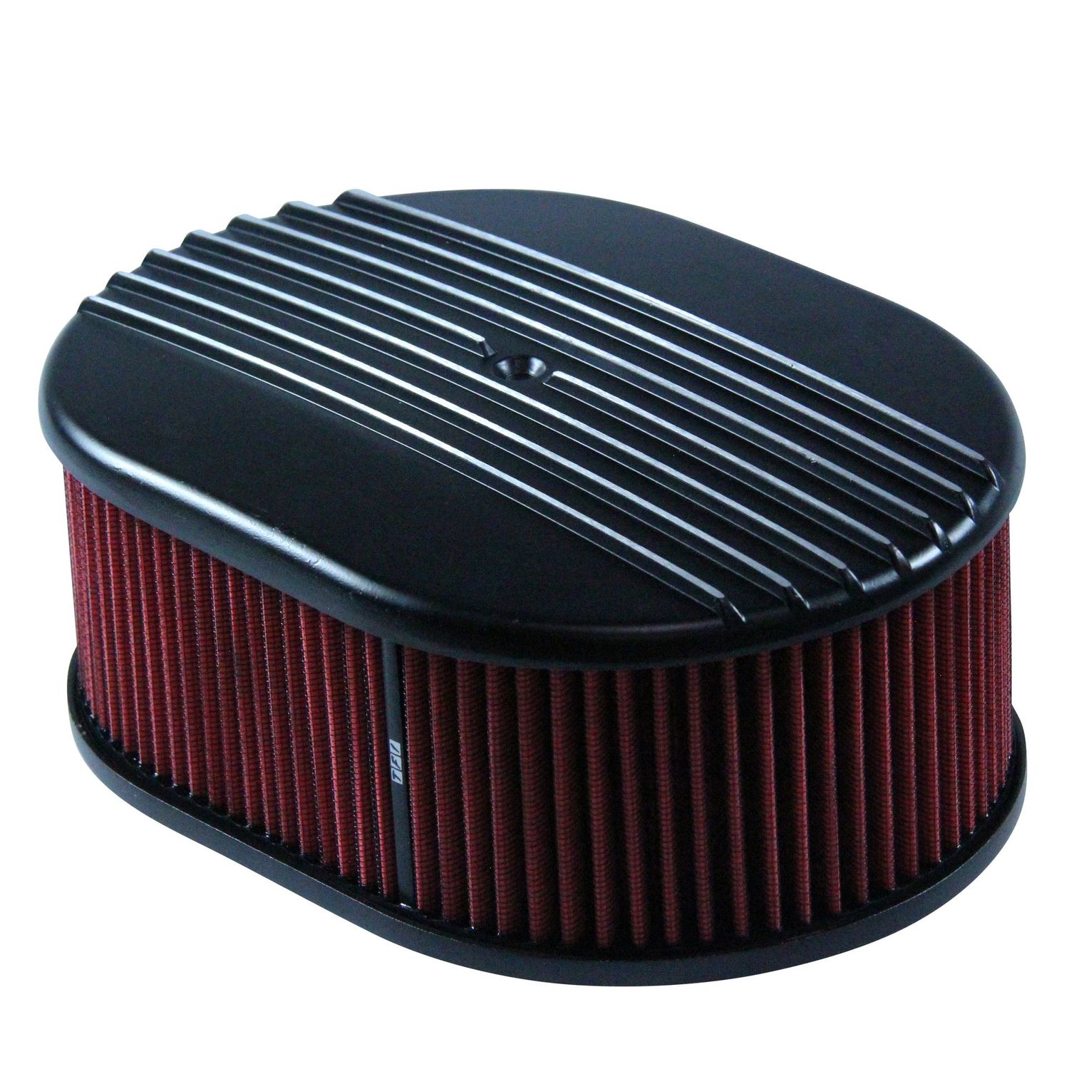 Oval Black Half Finned Air Cleaner 12 Oval Black Half Finned Air Cleaner 12" x 4" Holley Edelbrock Quadrajet Carter