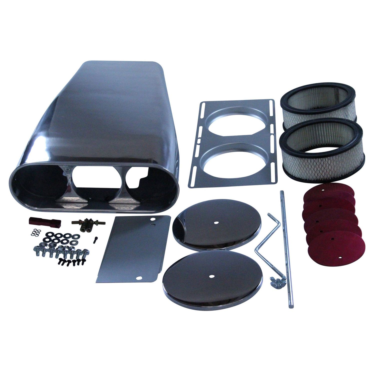 Street Scoop Plain (Mr Gasket Style) Bug Catcher Single/Dual Carb Alloy 20-1/2"