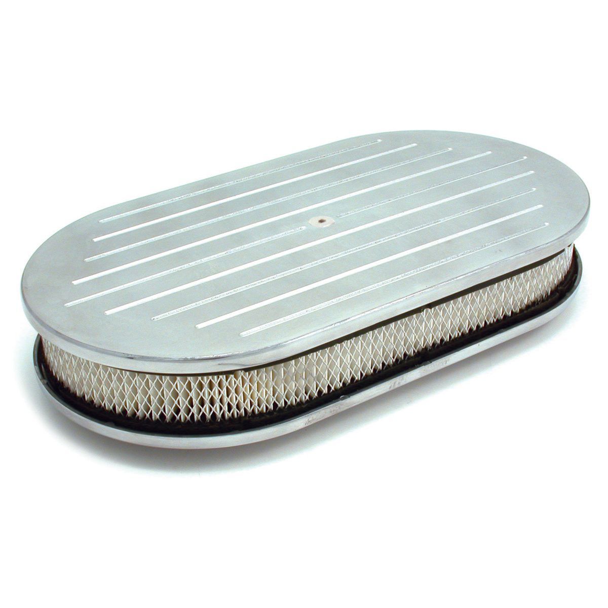 Oval Polished Ball Milled Air Cleaner 15 Oval Polished Ball Milled Air Cleaner 15" x 2" Holley Edelbrock Quadrajet Carter