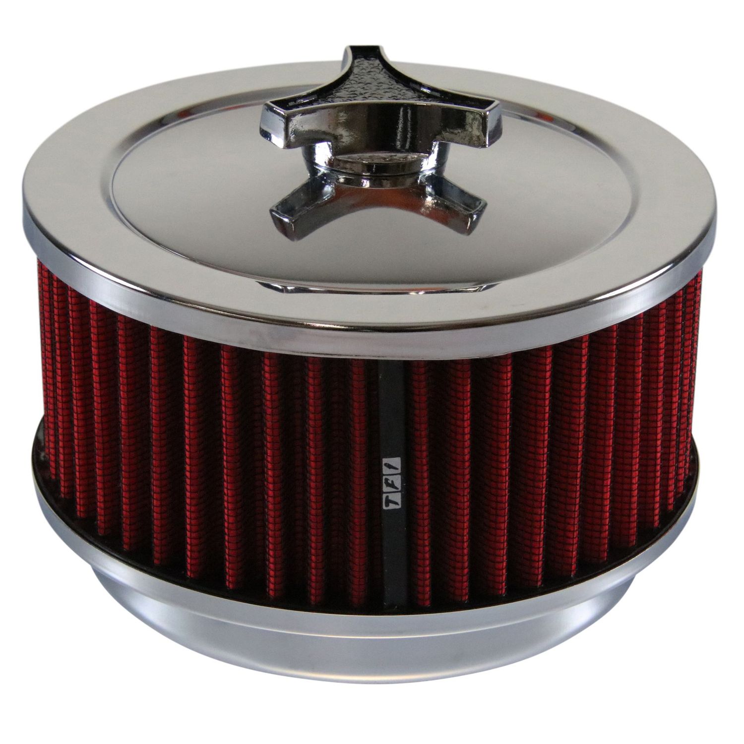 Chrome Air Cleaner 6-3/8 Chrome Air Cleaner 6-3/8" Wide x 3" Tall Suit Holley Carb Red Washable Element
