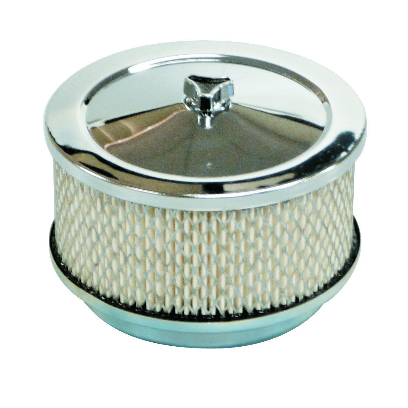 Chrome Air Cleaner 6-3/8 Chrome Air Cleaner 6-3/8" Wide x 3" Tall Suit 5-1/8" Holley Carburettor