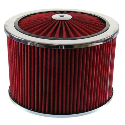 Extraflow Red Chrome Air Cleaner/Air Filter 9 Extraflow Red Chrome Air Cleaner/Air Filter 9"x 6" Assy fit Holley 5-1/8" Base
