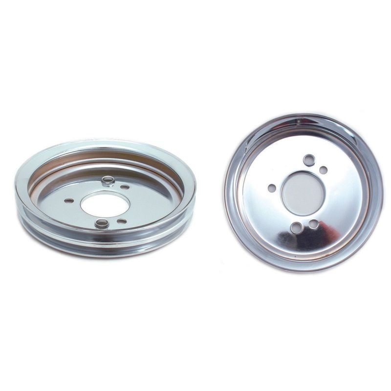Pulley Crankshaft Double Groove Swp Chromed Steel Big Block Chevrolet 396-454