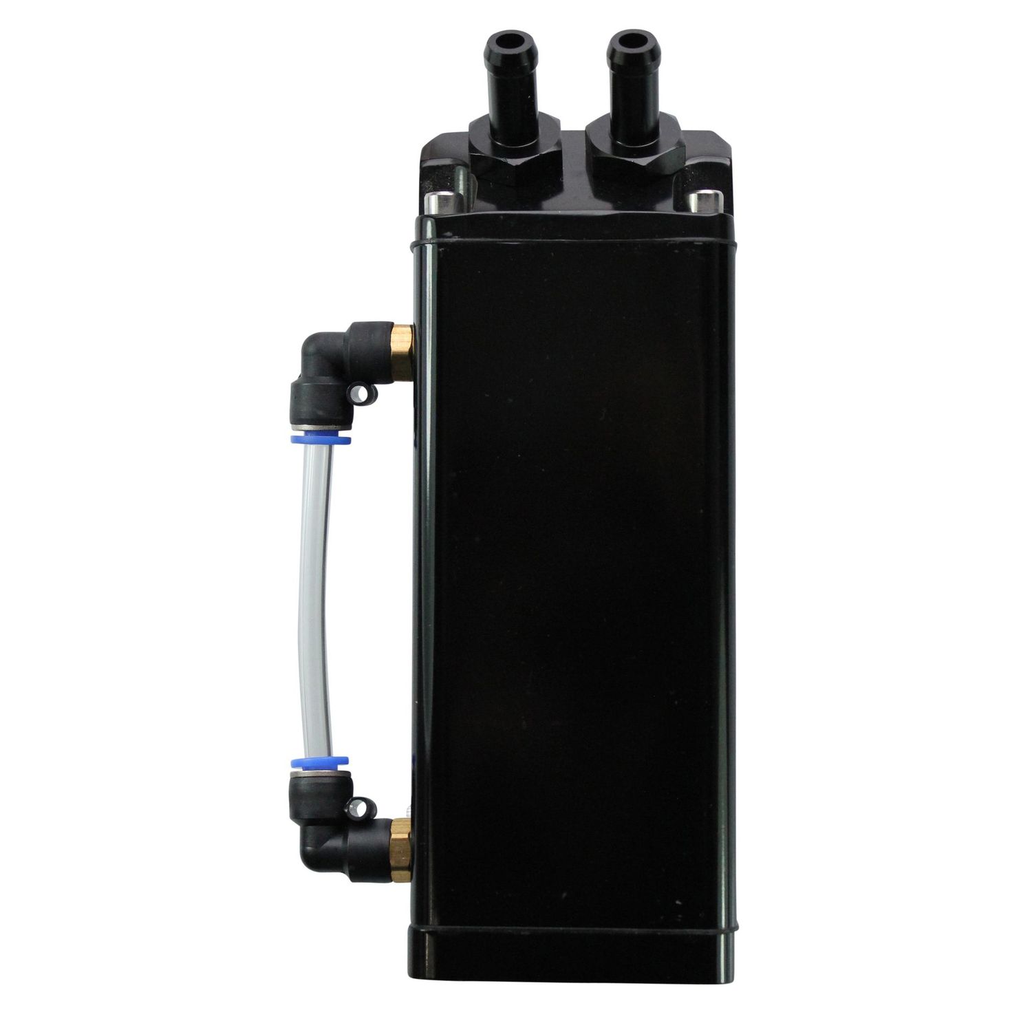 Catch Can Black Square Alloy with Hose Fittings (600ml) 4WD 175x80x65mm