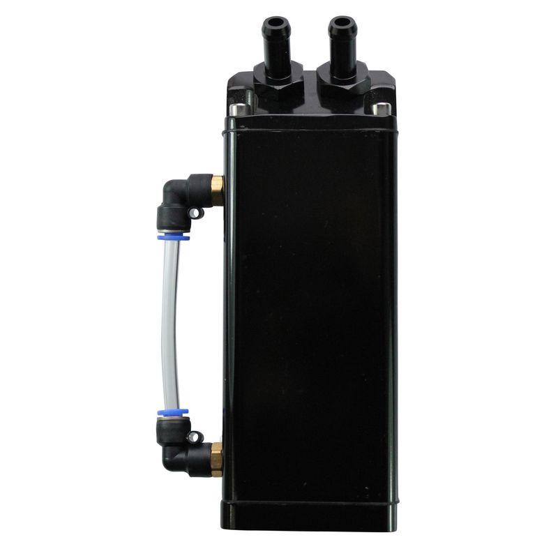 Catch Can Black Square Alloy with Hose Fittings (600ml) 4WD 175x80x65mm