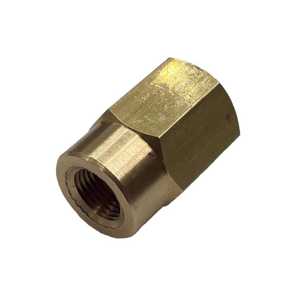 Brass Hex Reducing Socket 1/4" (11.4mm) Female BSP Thread to 1/8" (8.6mm) Female BSP Thread