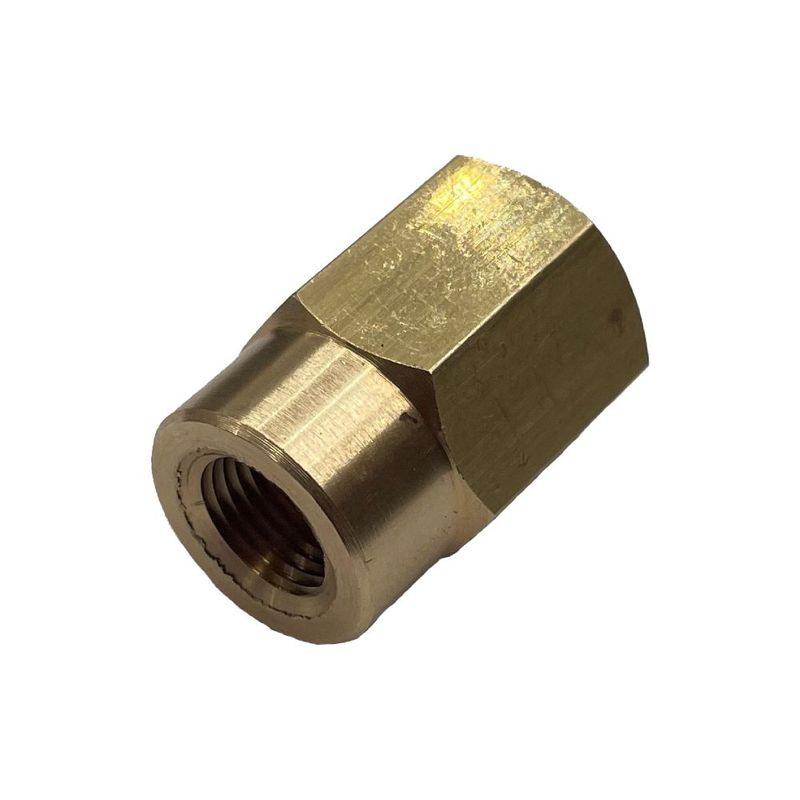 Brass Hex Reducing Socket 1/4" (11.4mm) Female BSP Thread to 1/8" (8.6mm) Female BSP Thread