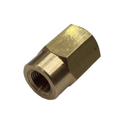 Brass Hex Reducing Socket 1/4" (11.4mm) Female BSP Thread to 1/8" (8.6mm) Female BSP Thread