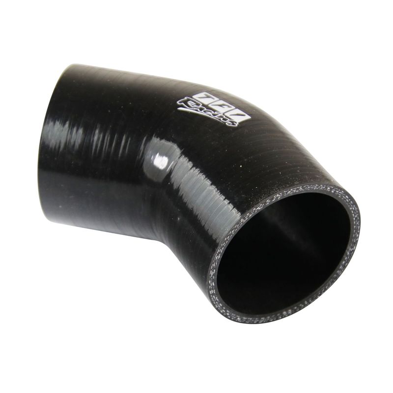 Silicone Hose Black 45 Deg Elbow 60mm (2.375") ID, 50mm Leg Length