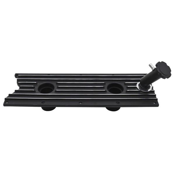 LS Chevrolet Gen III Engine Valley Plate Cover with Oil Fill Tube Black Finned