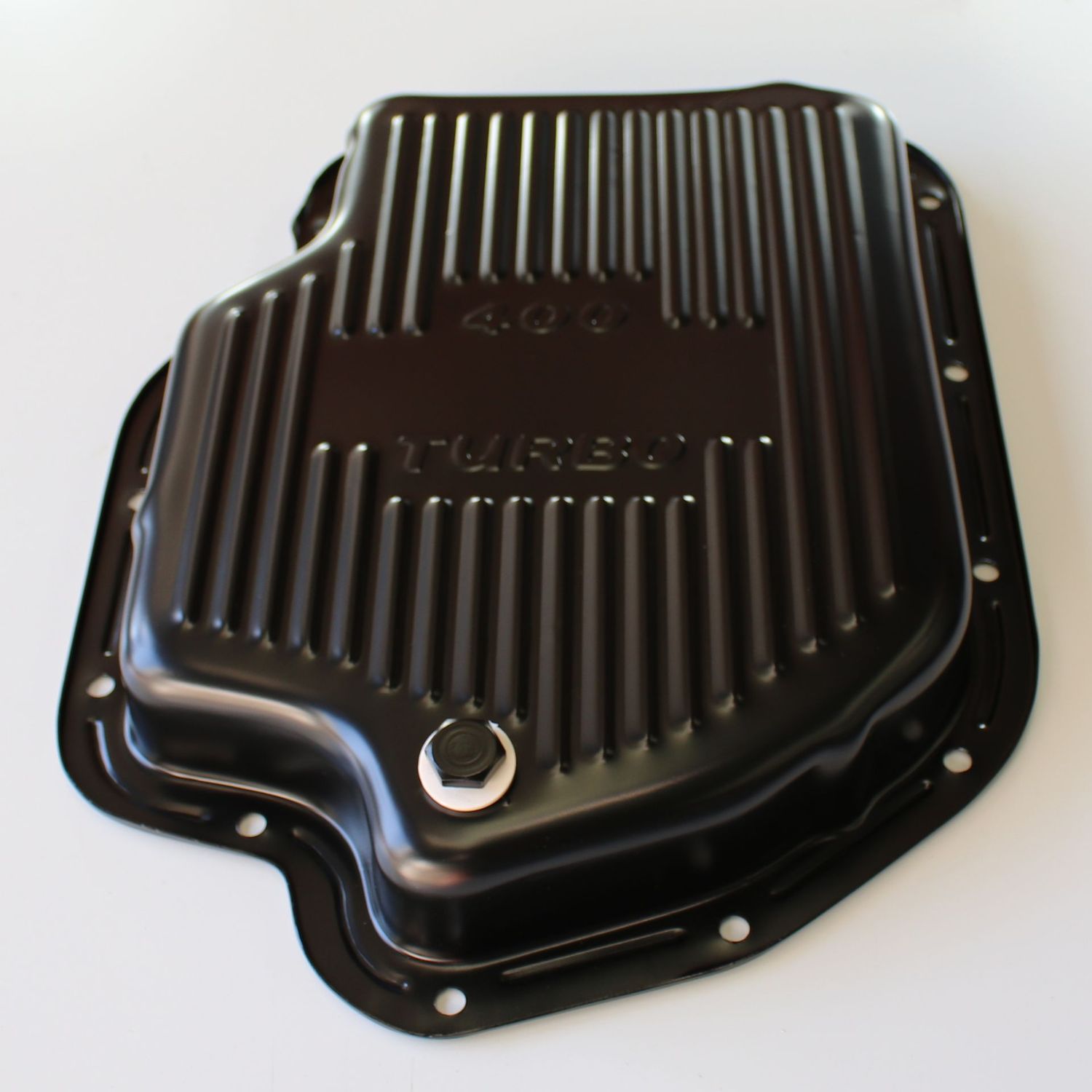 Transmission Pan GM Turbo 400 Finned Black Steel 2" Depth fit Holden