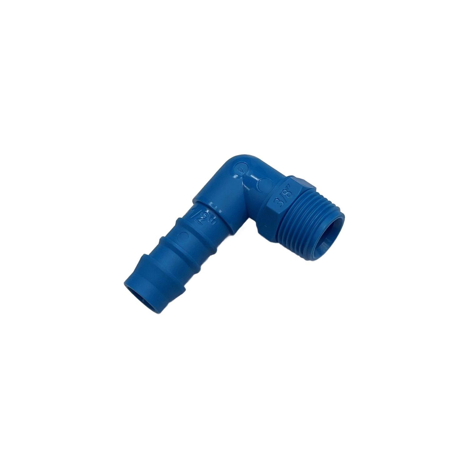 Nylon Plastic Male Elbow Tail Fitting 1/2" (12.7mm) Hose Tube End to X 3/8" (16.7mm) Male BSP Thread
