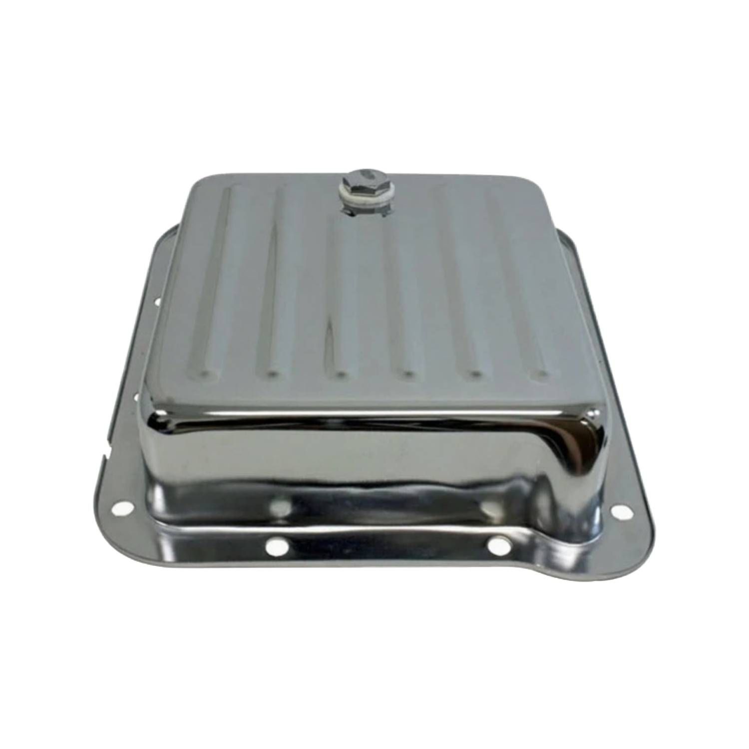 Transmission Pan Ford C4 OEM 2-3/8 Transmission Pan Ford C4 OEM 2-3/8" Depth Chrome Steel Finned Pan Fill