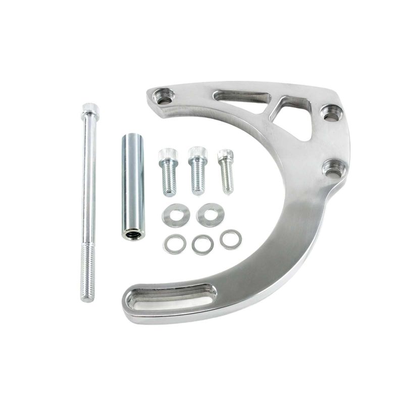 Alternator Bracket Mid-Mount Kit Polished Aluminium Chevrolet Small Block Lwp