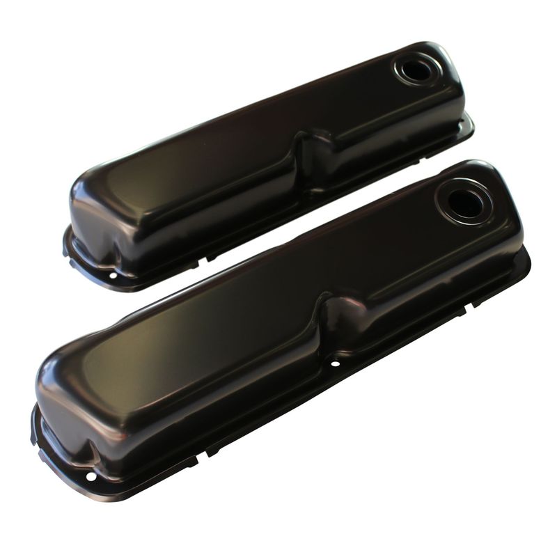 Valve Rocker Covers Ford Windsor V8 260-289-302-351 OEM Height Black Steel - Pair