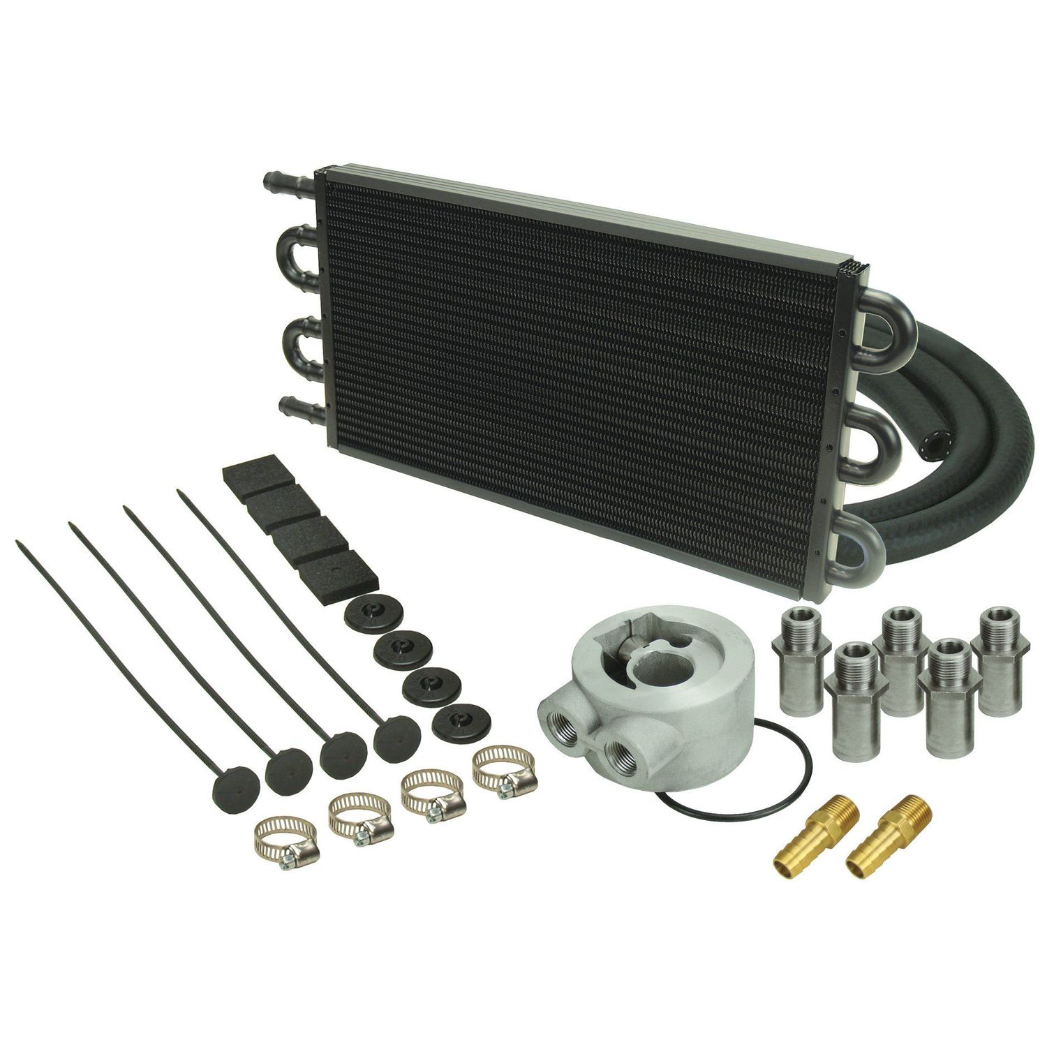 Derale 6 Pass Aluminum/Copper Universal Engine Oil Cooler Kit 15502 Derale 6 Pass Aluminum/Copper Universal Engine Oil Cooler Kit 15502